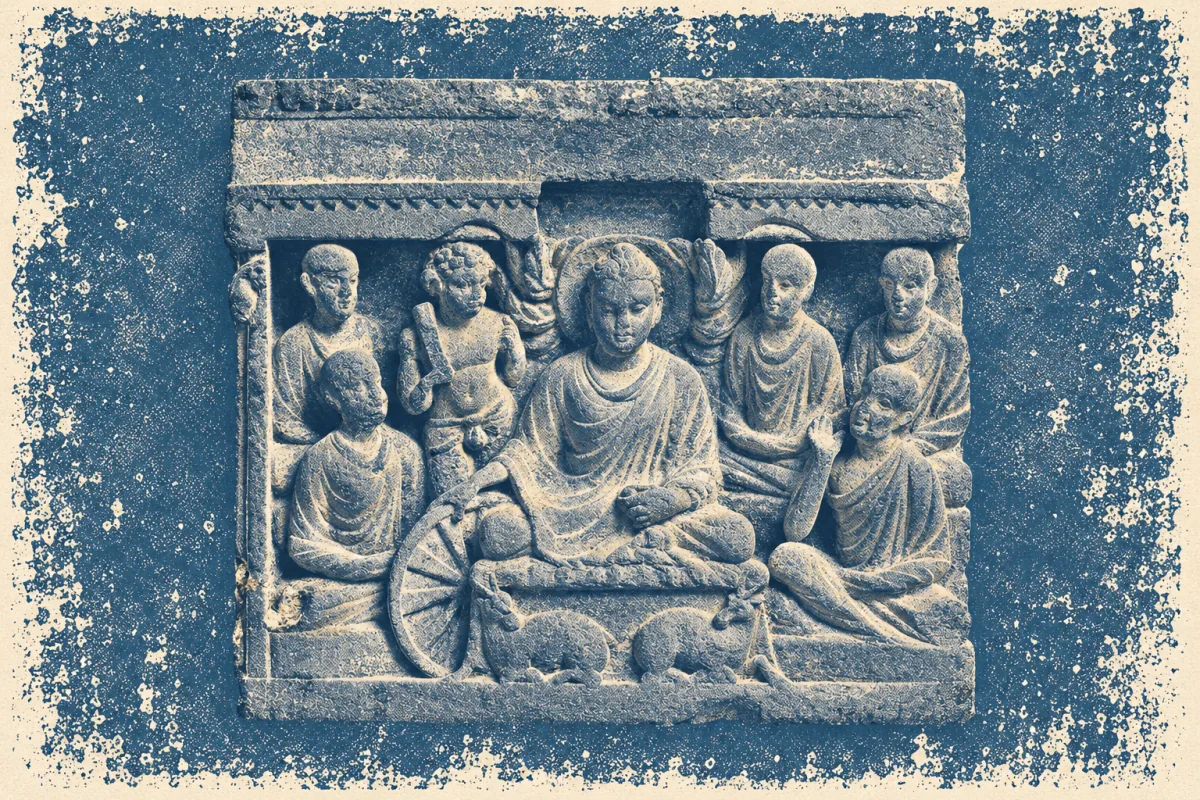 犍陀罗说法场景浮雕